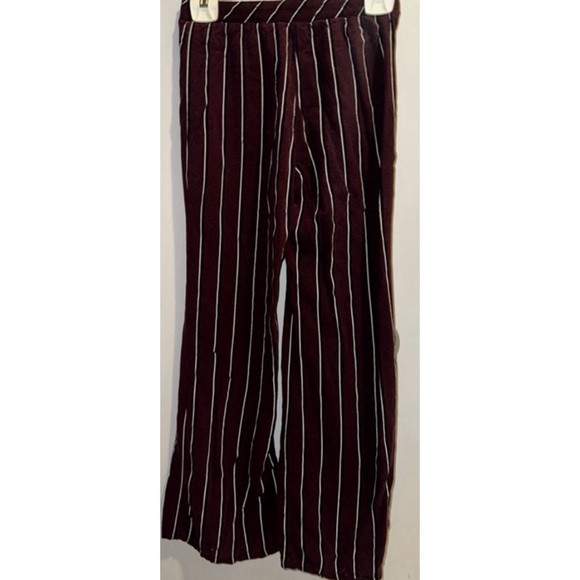 Tilly's Sky & Sparrow Striped Red/Burgundy Striped Parallel Tight Bellbottoms - Picture 9 of 15